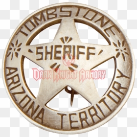 Round Tombstone Sheriff Badge - Emblem, HD Png Download - old west png