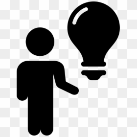 Man Standing With A Lightbulb Comments - Person With Idea Symbol, HD Png Download - lightbulb idea png