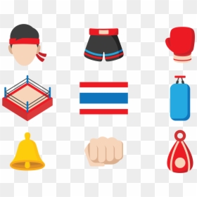Muay Thai Icons Vector - Muay Thai Icon, HD Png Download - button vector png