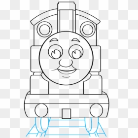 How To Draw Thomas The Train - Cartoon, HD Png Download - thomas the tank engine face png