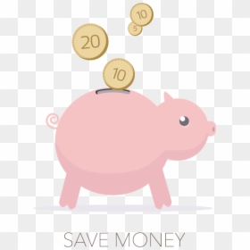 Clip Art Money Coin Icon Cartoon - Piggy Bank, HD Png Download - save money icon png