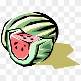 Vector Illustration Of Sliced Watermelon Melon Fruit - Watermelon, HD Png Download - watermelon vector png