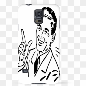 Coque 3d Samsung Galaxy S5 Retro Man Vintage Par Mebarek - Cartoon, HD Png Download - retro man png