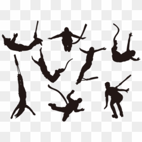 Bungee Jumping Silhouettes Vector - Bungee Jumping Silhouette, HD Png Download - handcuffs vector png