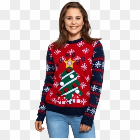 Womens Christmas Sweater - Girl, HD Png Download - christmas girl png