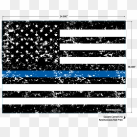 Distressed Thin Blue Line Flag, HD Png Download - grunge square png