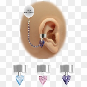 Ear Cuff, HD Png Download - crystal heart png