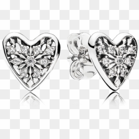Pandora Heart Stud Earrings, HD Png Download - crystal heart png