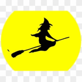 Witch Riding Broom Silhouette, HD Png Download - broom png