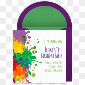 Paint Splatter Party Invite, HD Png Download - paint drip png