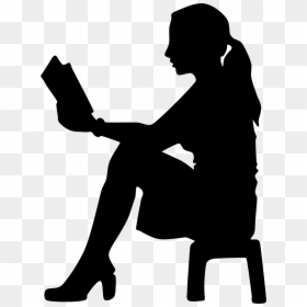 Woman Reading Silhouette, HD Png Download - human silhouette png