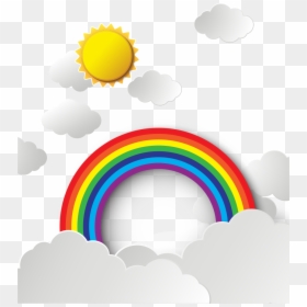Rainbow And Sun Png, Transparent Png - cartoon cloud png