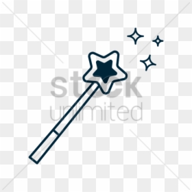 Walking Cane Clipart Black And White, HD Png Download - wand png