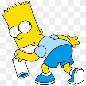 Simpsons Bart, HD Png Download - spray paint png