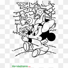 Free Coloring Pages Of Mickey Mouse Head Outline Christmas - Baby Disney Christmas Coloring Pages, HD Png Download - mickey mouse head png