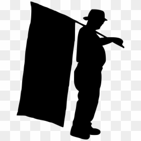 Black Silhouette Flag Transparent, HD Png Download - people standing png