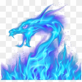 Blue Fire Dragon, HD Png Download - fire smoke png