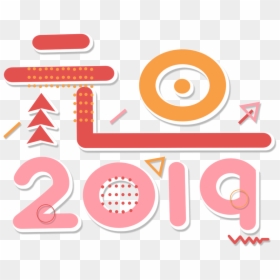 2019 New Year Day Cartoon Font Color Png And Psd - Circle, Transparent Png - new years day png