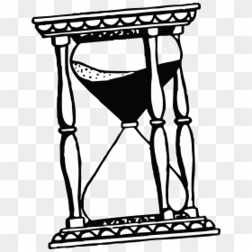 File - Hourglass Drawing-full - Svg - Hourglass Drawing - Time Machine Black And White, HD Png Download - hourglass clipart png