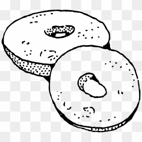 Bagel Black And White, HD Png Download - no food png