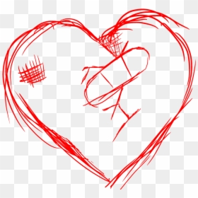 Line - Broken Heart Hd Png, Transparent Png - heart drawings png