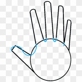 Lineart Waving Hand - Draw A Hand Raised, HD Png Download - waving hand emoji png