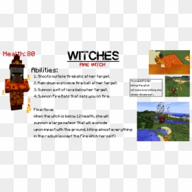 Elemental Witch Mod 1 - Minecraft 1.7 10 Witch Mod, HD Png Download - minecraft fire png