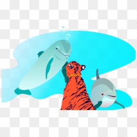 Tiger Art Dolphins Big Cat Tiger Gradient Design Vector - Illustration, HD Png Download - dolphin vector png