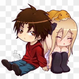 Anime Girl And Boy Hugging Pictures And Cliparts Download - Chibi Anime Girl And Boy, HD Png Download - chibi girl png