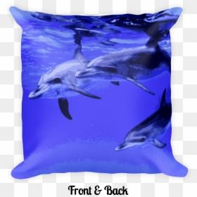 Dolphin Swim Hawaii Square Pillow - Cushion, HD Png Download - dolphin jumping png