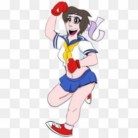 Transparent Street Fighter Sakura Png - Cartoon, Png Download - street fighter sakura png