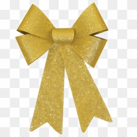 Glitter Bow Ribbon Png Picture - Golden Ribbon Transparent Png, Png Download - yellow bow png