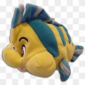 Disney Store Plush The Little Mermaid"s Flounder - Stuffed Toy, HD Png Download - flounder little mermaid png