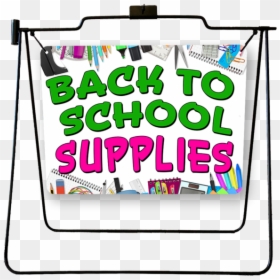 Back To School Supplies Inch Sign With Display Options, HD Png Download - school supplies clipart png