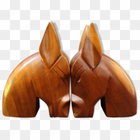 Vintage Wood Bookends, Horse Or Donkey Head Stylised - Sorrel, HD Png Download - donkey head png