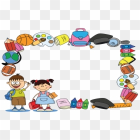 Kindergarten Clipart Certificate - Page Background Design For School, HD Png Download - school supplies clipart png