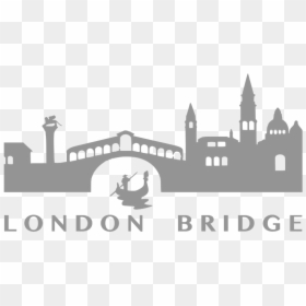 London Bridge - Rialto Bridge Gondola Silhouette, HD Png Download - london silhouette png