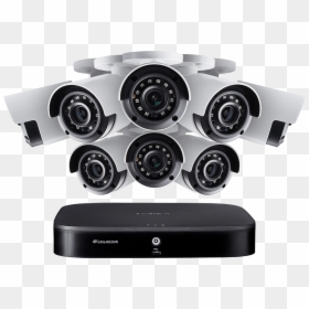 4k Ultra Hd 8-channel Security System With Eight 4k - 4 Camera System Security, HD Png Download - video camera silhouette png