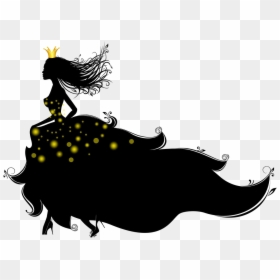 Transparent Princess Silhouette Clipart - Силуэт Девушки В Платье, HD Png Download - tiara silhouette png