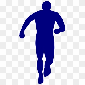 Blue,standing,electric Blue - Person Running Back View Drawing, HD Png Download - people running silhouette png