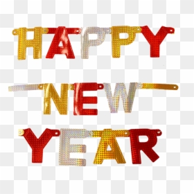 Buchstaben Girlande Silvester, HD Png Download - happy new year gold png