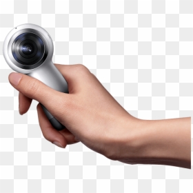 A Hand Holding The Gear 360 Moves From The Right To - Samsung Gear 360 Logo, HD Png Download - hands together png