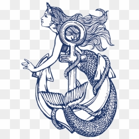 Mermaid Navy - Tattoo With Mermaid And Anchor, HD Png Download - roast hand png