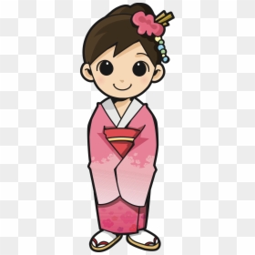 Japanese Clipart Kimono - Kimono Clipart, HD Png Download - japanese girl png
