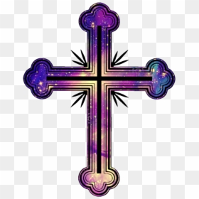 #cross #hipster #religious #religion #god #church #galaxy - Cross, HD Png Download - glowing cross png
