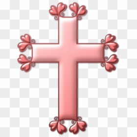 Pink Cross Png, Transparent Png - heart and cross png