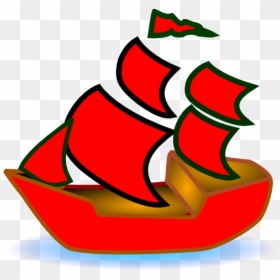 Sailboat Clipart Red - Red Boat Clipart, HD Png Download - moana boat png