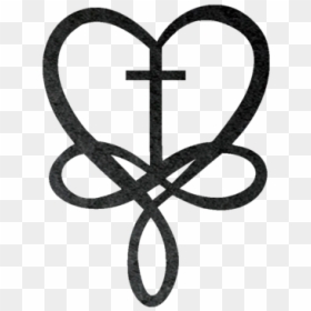 Heart Cross Infinity Tattoo, HD Png Download - heart and cross png