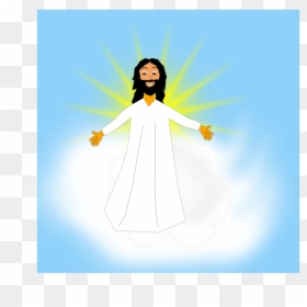 Human Behavior,angel,joint - God In Heaven Clipart, HD Png Download - cartoon jesus png
