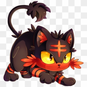 Transparent Litten Png - Orange Black Cat Pokemon, Png Download - vhv